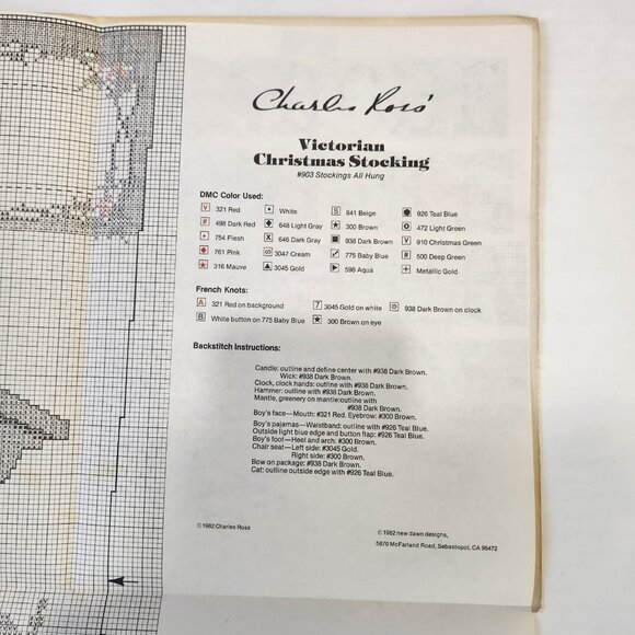 Charles Ross Victorian Christmas Stocking All Hung Cross-Stitch Pattern "John" - Picture 4 of 6